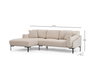 Atelier Del Sofa Sofá Esquinero Leo Izquierdo Crema 255x150 cm